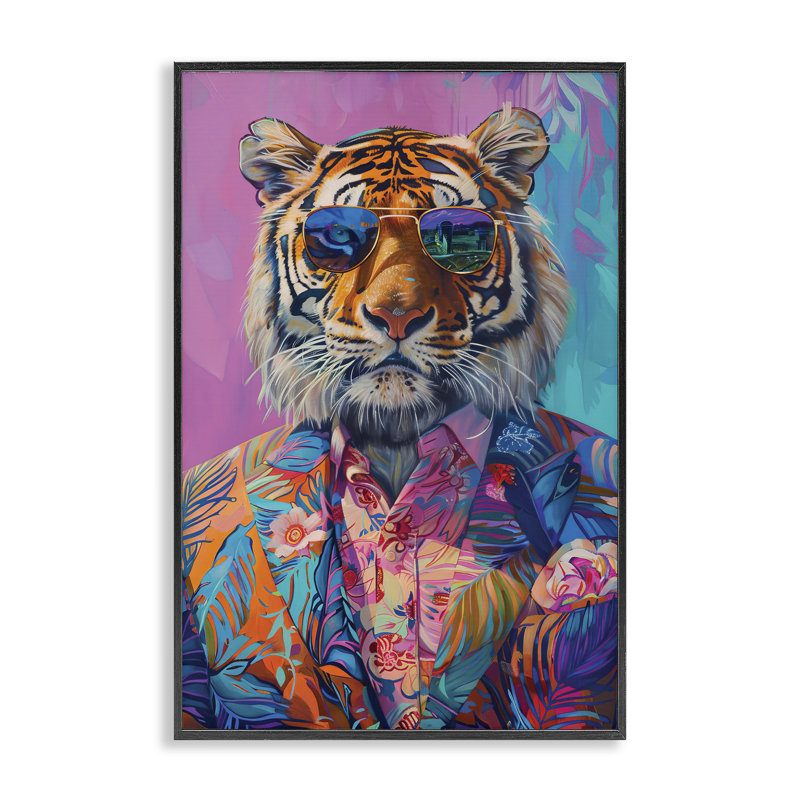 Giclée encadrée tigrée de style tropical lumineux, design par LSR Design Studio, H 18 po x l 12 po