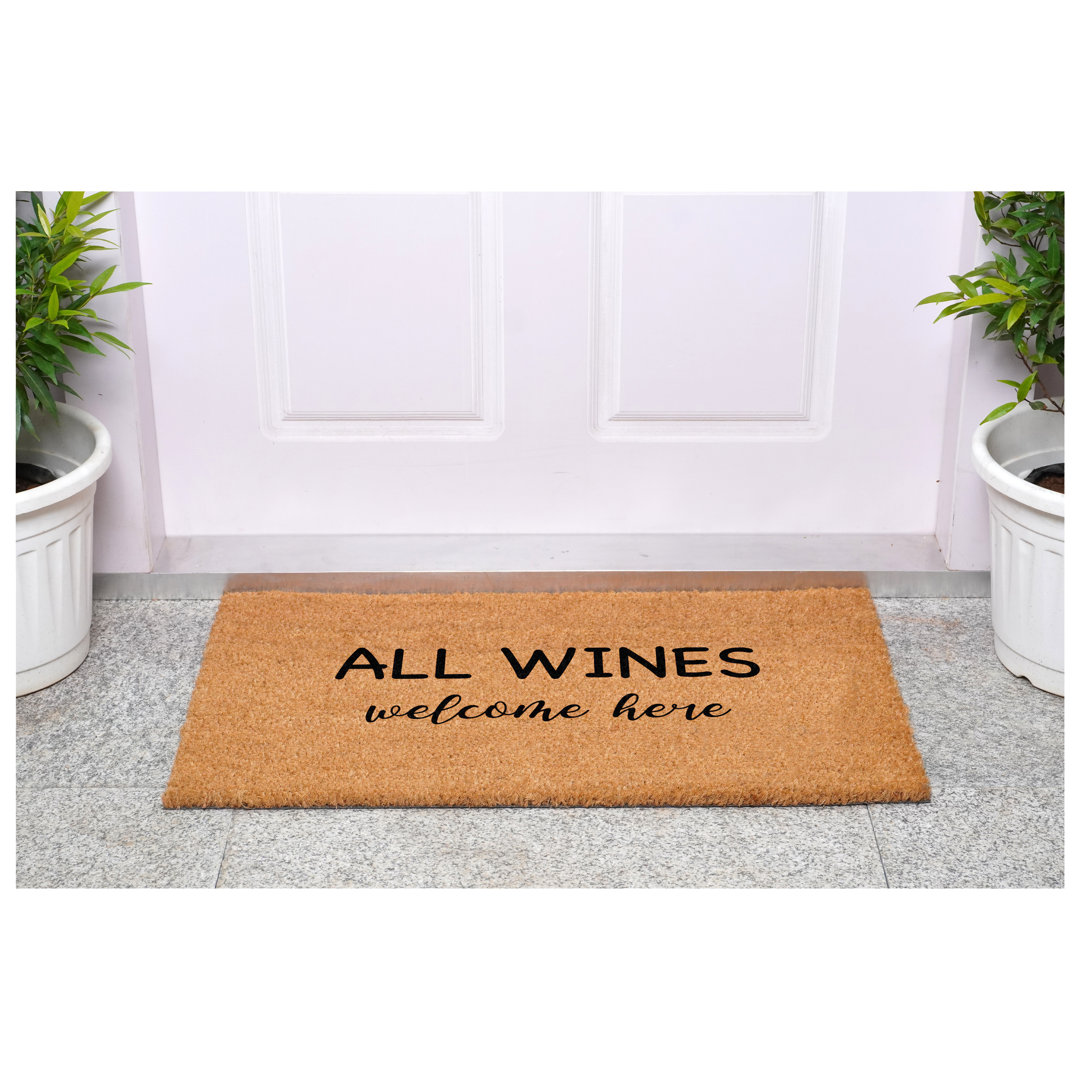 All Wines Welcome Here Doormat 17" x  29" Arlmont & Co.