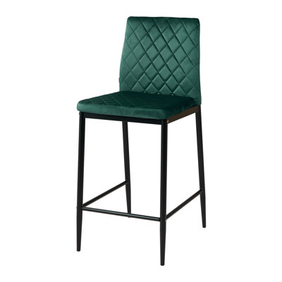 Upholstered Counter Stool with Metal Frame