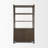Adeline 2 Door Open Dark Brown Wood W/ Paper Rope Shelving Unit