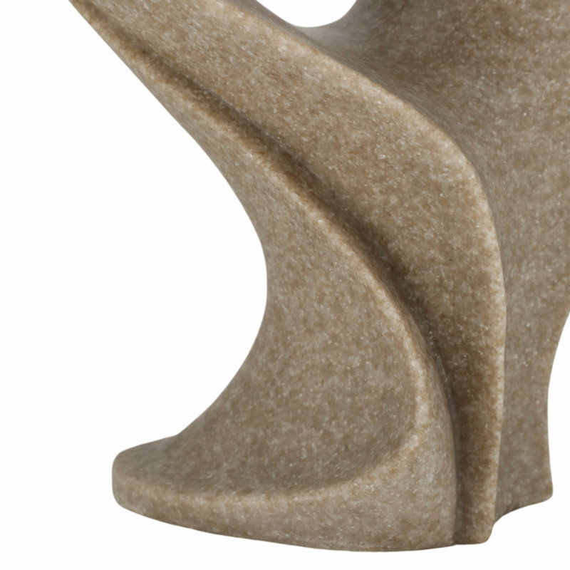Statue abstraite en résine de quartz pour la décoration intérieure - Accent décoratif pour bureau, table ou décoration de salon - 18 po, brun