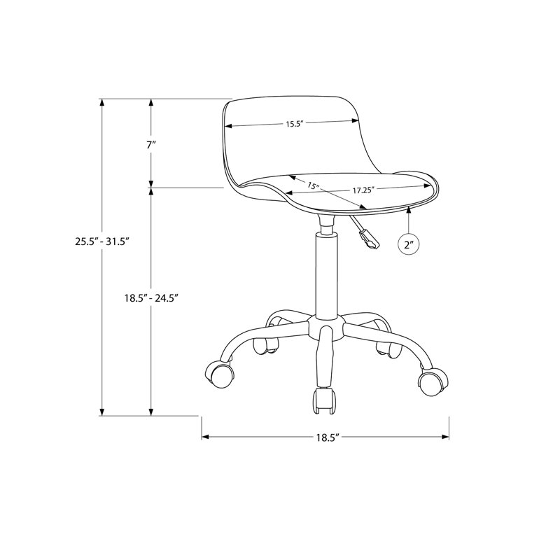 Fauteuil ergonomique - gris, dossier très large, siège pivotant contemporain, bureau juvénile, hauteur réglable