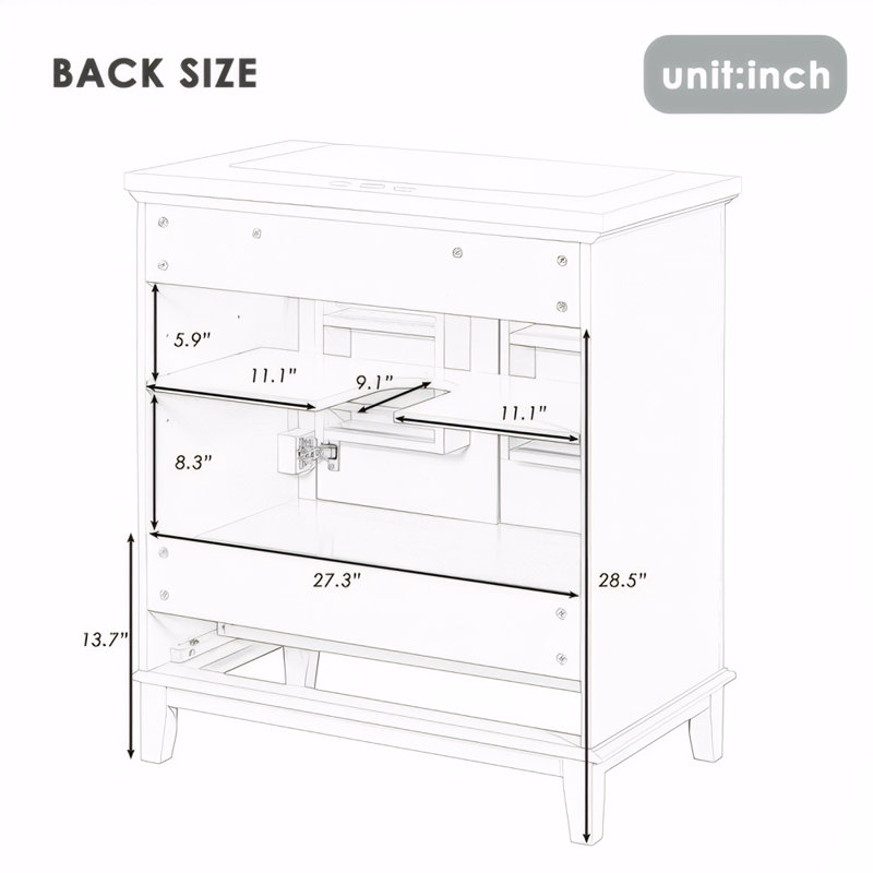 30" Bathroom Vanity with Sink Combo, Multi-functional Bathroom Cabinet with Doors and Drawer, Solid Frame and MDF Board, Black