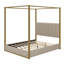 Lit plateforme à baldaquin classique avec tête de lit et structure durable-1775329373