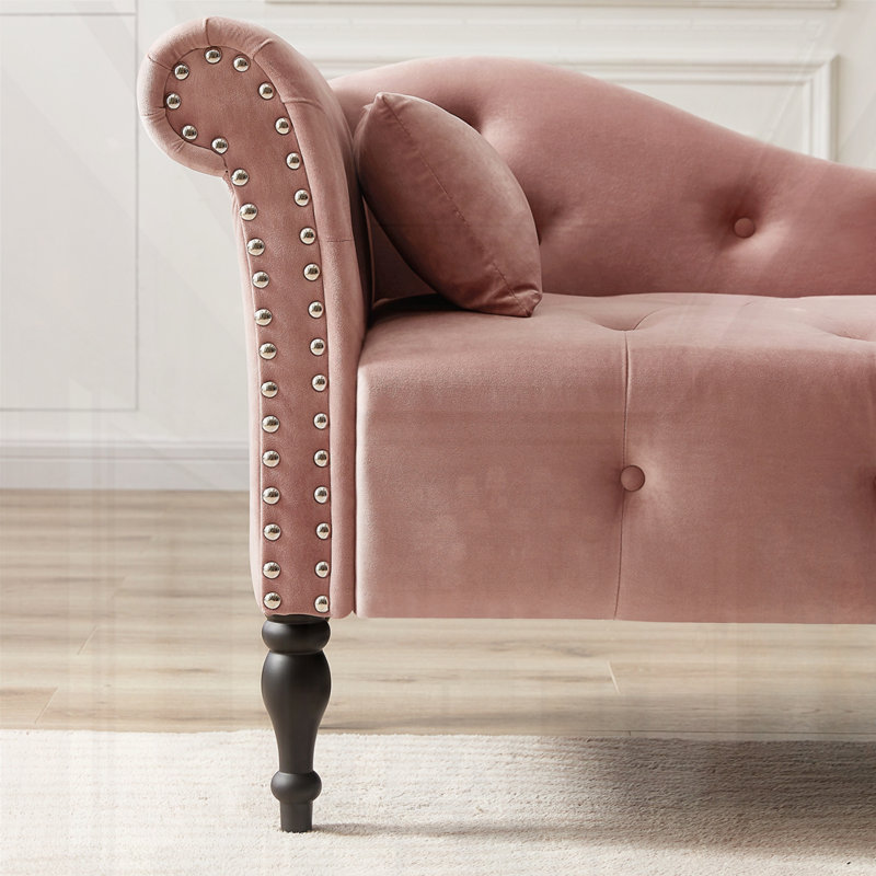 Méridienne capitonnée 60,6 po, Rose