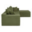 Canapé modulaire à 2 pièces sans assemblage requis, sans méridienne, avec canapé à dossier en forme de L, siège profond en velours côtelé avec coussin-73553558