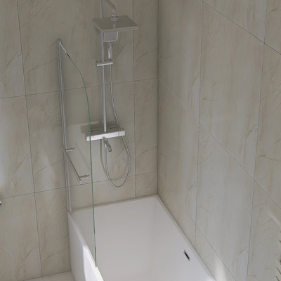 31"X55" Bathtub Screen Framless Shower Door Tempered Glass Shower Panel