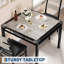 Ensemble de table de salle à manger pour 2 personnes, ensemble de table de coin-repas 3 pièces avec 2 chaises et structure en métal robuste, ensemble de coin-repas peu encombrant pour cuisine, salle à manger, appartement, gris