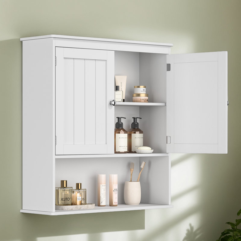 Wall Bathroom Cabinet With Open Shelf