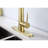 Kitchen Sink Faucet, Single Handle, Pull Down , Brushed Gold, Stainless Steel, 360 Nozzle Rotation, Stream/Spray/ Water Output Settings, Easy Temperature & Flow Management, - Dirt Surface Steel-1764132192
