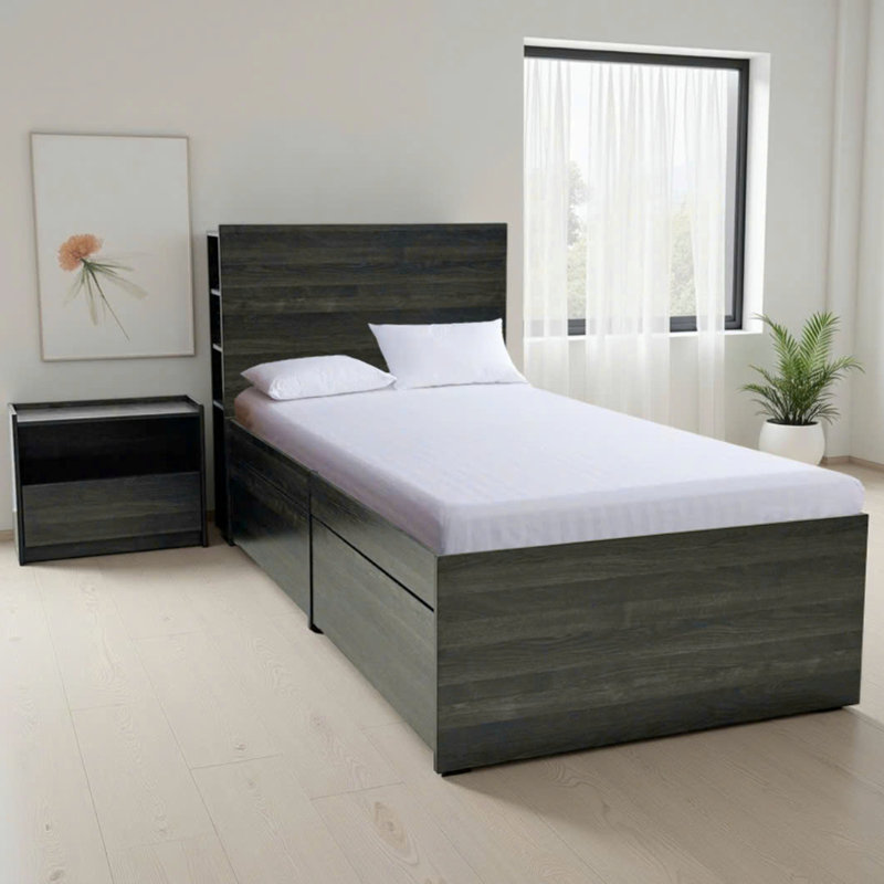 Robin Storage Bed In Dark Gray