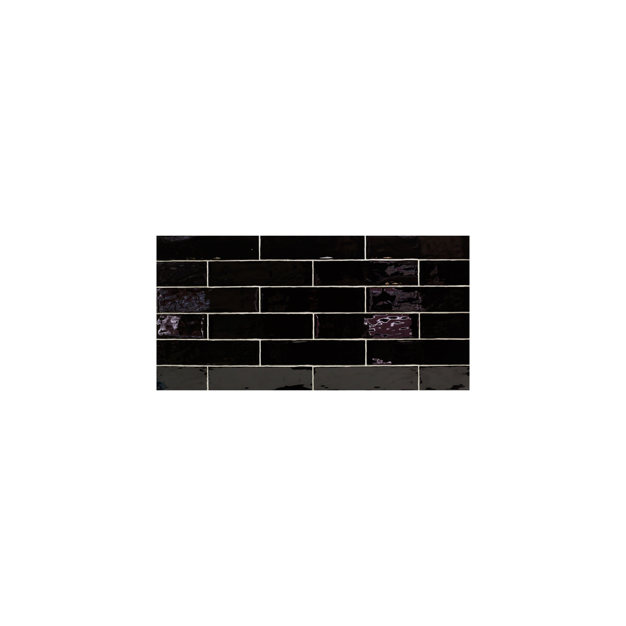 Barcelona 3" W x 12" L Polished Ceramic Subway Wall Tile (10.76 Sq. Ft. / Case), Black