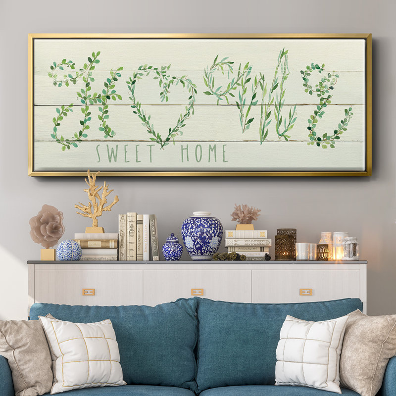 Shiplap Vines Home - Toile encadrée, H 24 po x l 60 po