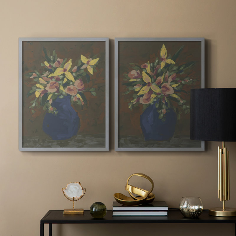 «Dark Bouquet I», reproduction encadrée de qualité supérieure - prête à être accrochée - aucun clou requis - aucun clou requis