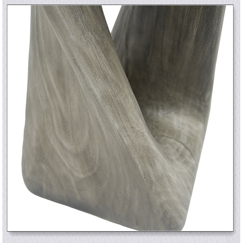 Table d'appoint d'extérieur Twist Shape avec texture semblable au bois, béton léger pour la terrasse, le balcon et la piscine