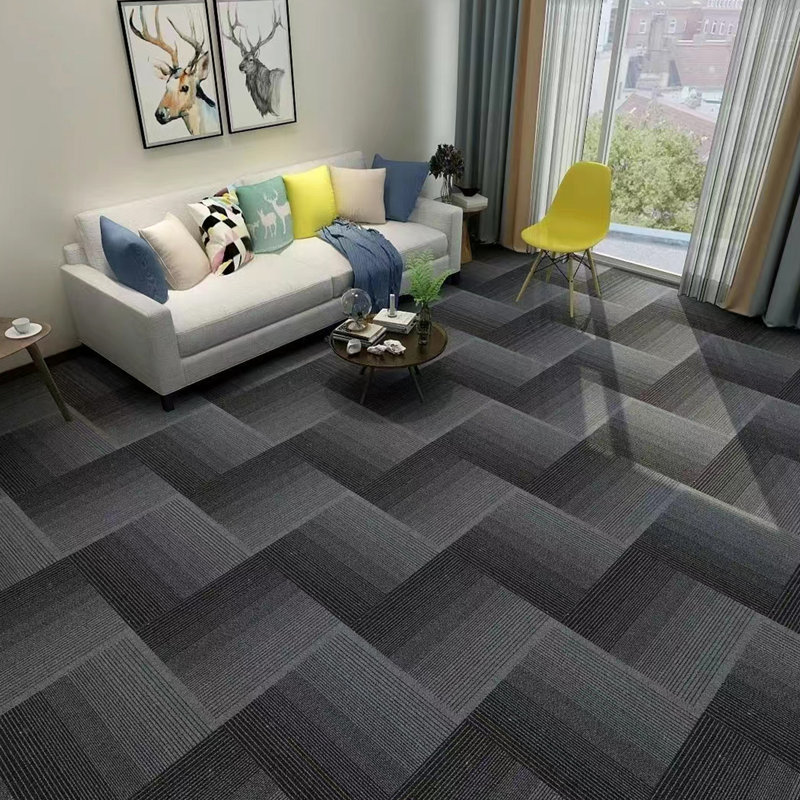 50cm W x 50cm L Textured Cut And Loop Polypropylene Plastic Carpet Tile