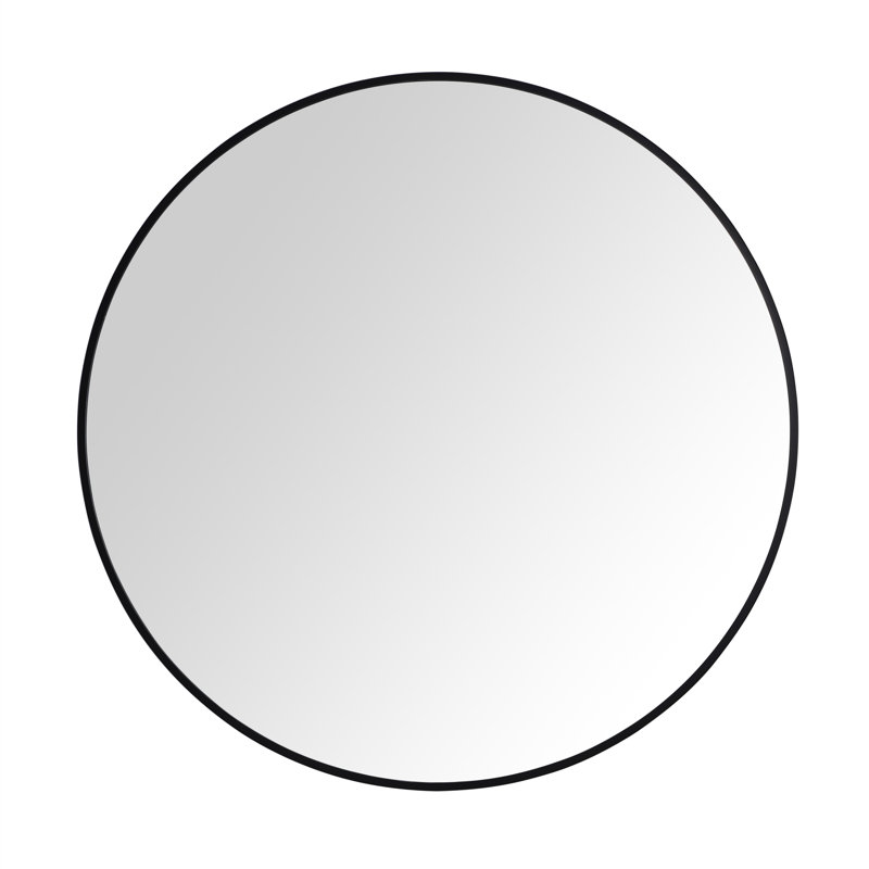 Avon Metal Round Wall Mirror, Black, 30" x 30"