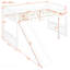 Lit mezzanine simple avec glissoire et échelle, blanc