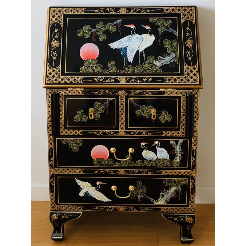 Trosclair Hand Painted Writing Bureau Secretary Desk