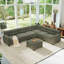 Canapé modulaire rembourré avec repose-pieds Dona-105785938