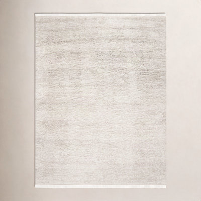 Wyly Beige Handmade Shag Wool Rug