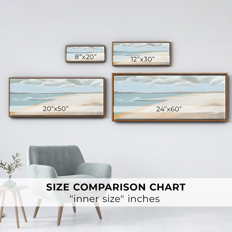 Sandy Getaway I, toile encadrée de qualité supérieure - prête à être accrochée, H 8 po x l 20 po x P 1,5 po
