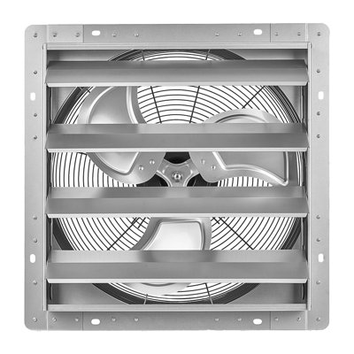 Ventilateur d'extraction mural à volets automatiques de 45,7 cm (18 pouces), argenté, 3051 CFM, faible niveau sonore, boîtier robuste en acier, moteur à courant alternatif, ventilation et refroidissement pour grenier, garage, grange, serre, atelier