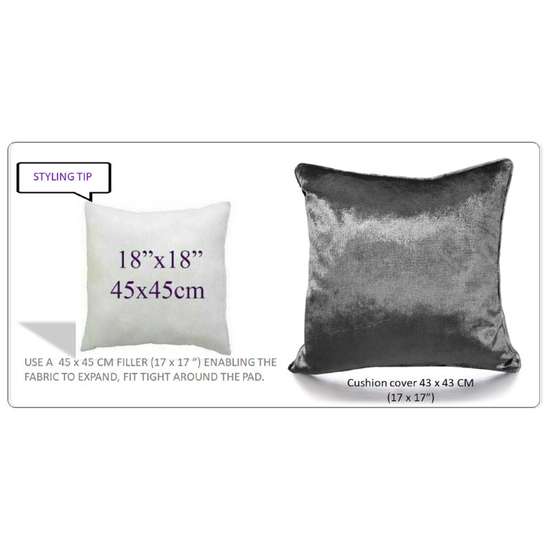 Solihull Square Cushion Cover, Grey/Silver