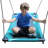 M&M Sales Enterprise Fabric Blue Web / Saucer Swing with Mounting Hangers and Chains