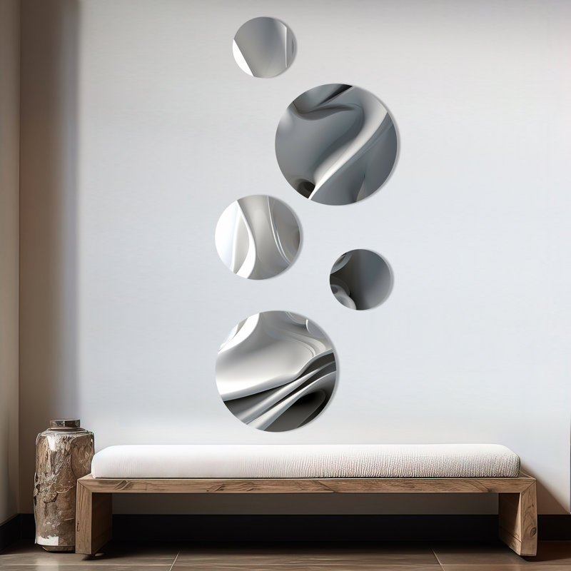 Contemplative Abstraction White and Black Modern Metal Wall Art Set