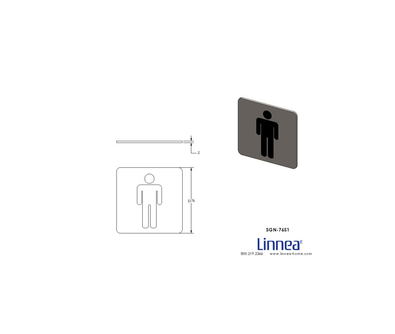 Door Sign, Satin Stainless Steel