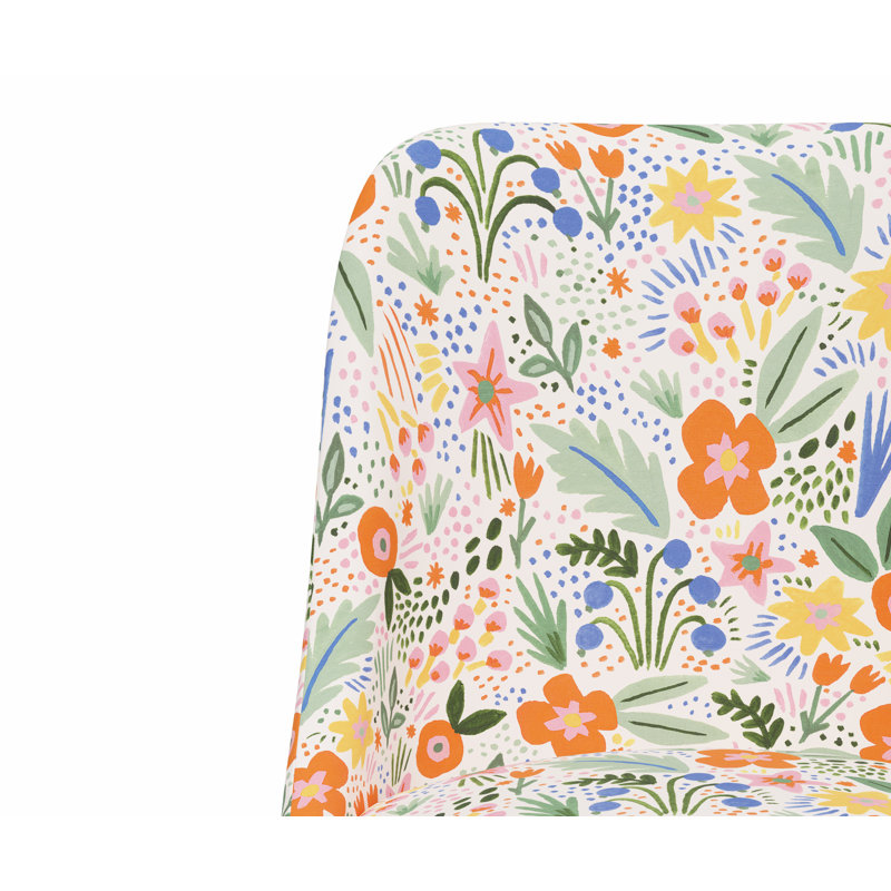 Chaise de bureau Brynn, Lin multicolore Merida RPC, Doré