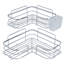 Ensemble de 3 tablettes adhésives de coin en chrome
