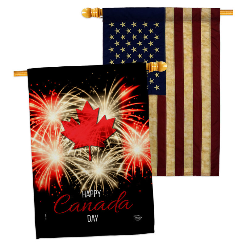 Drapeau de maison en polyester à 2 côtés 40 x 28 po