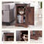 Table de bout avec station de charge Rasema Farmhouse, table de chevet en bois avec porte de grange, tablette de rangement réglable-1481135486