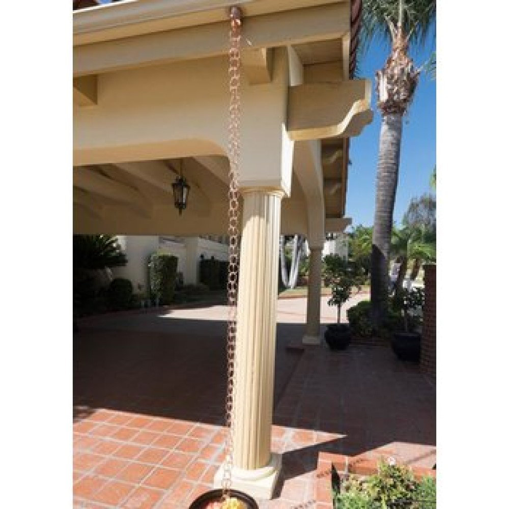 Pure Copper Ring Rain Chain Replacement Downspouts for Gutters Monarch Rain Chains