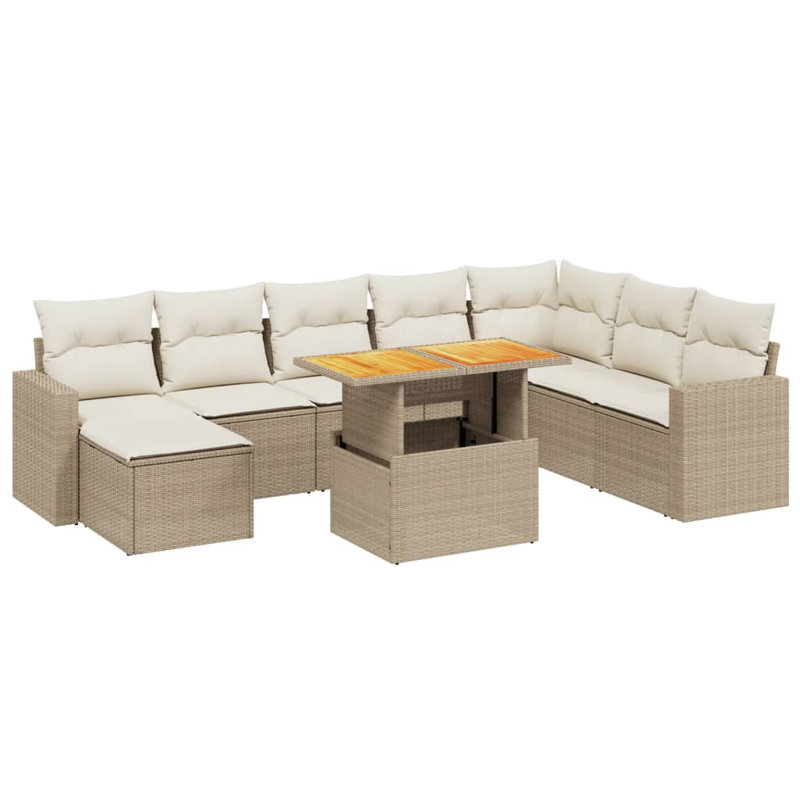 Ensemble de canapé de jardin Vidaxl beige