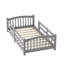 Lit simple Montessori avec lattes et barrières de sécurité, lit pour enfants en bois massif, sans porte, facile à assembler, gris-506133016-506133022
