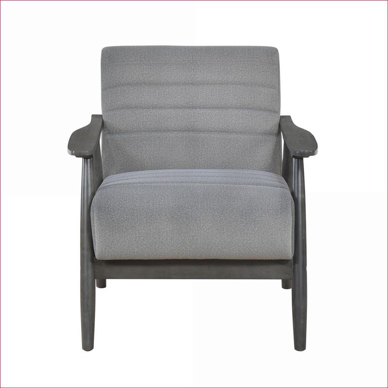 Chaise d'appoint en velours gris ardoise pour adultes, fauteuil de salon transitionnel décontracté à structure en bois massif