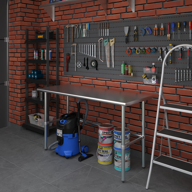 60" Stainless Steel Utility Work Table with Galvanized Legs