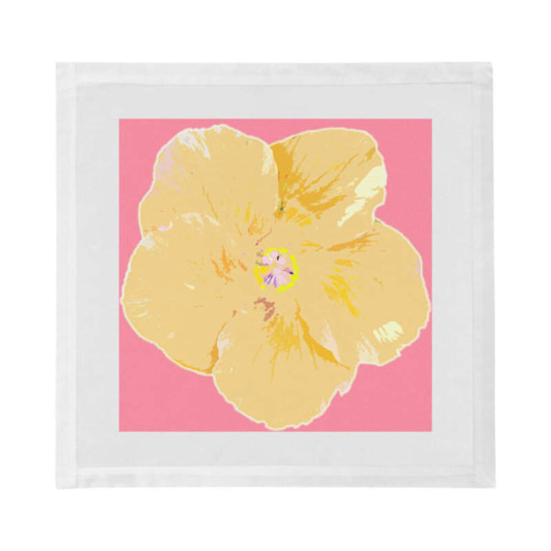 Hibiscus Cotton Blend Square Napkins, Pink