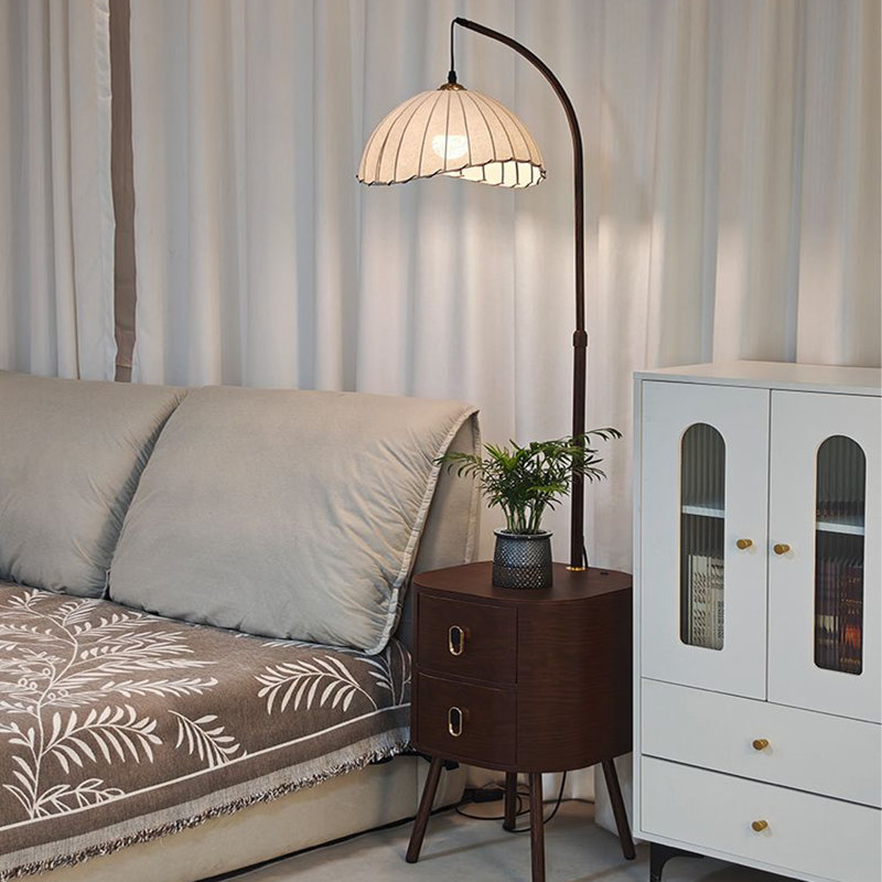Walnut Solid Wood + Iron Free form Floor Lamps