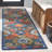 Shanise Wool Cotton Performance Floral Rug in Orange/Charcoal-1634304451