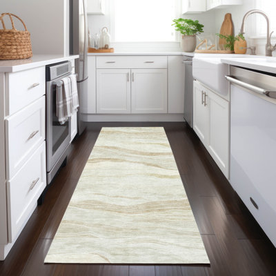 Machine Washable Indoor/Outdoor Christain ACN1246 Beige Rug