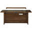 Table rectangulaire pour foyer d'extérieur au propane de 57 po, 50000 BTU avec couvercle et pare-vent, acier brun jaune, idéale pour la fête sur le patio, la terrasse et la terrasse