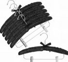 Satin Hangers With Clips for Skirt/Pants, Black