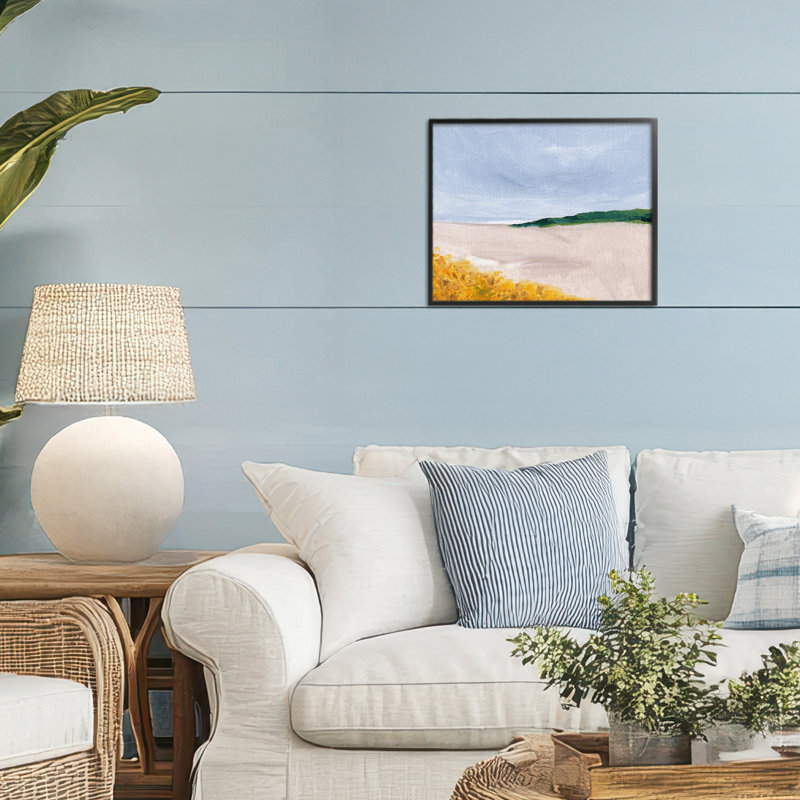 Giclée de paysage de Sicile douce, design par Nikita Jariwala, H 11 po x l 14 po, Giclée encadrée noir minuit