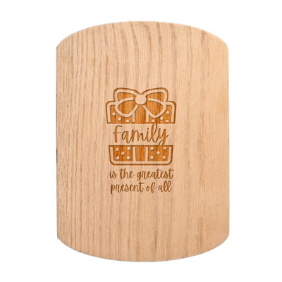 Family is the Greatest Present Redwood Oval Cutting Board