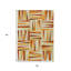 Tapis extérieur lavable à motif géométrique ivoire et cuivre 3 pi x 5 pi orange