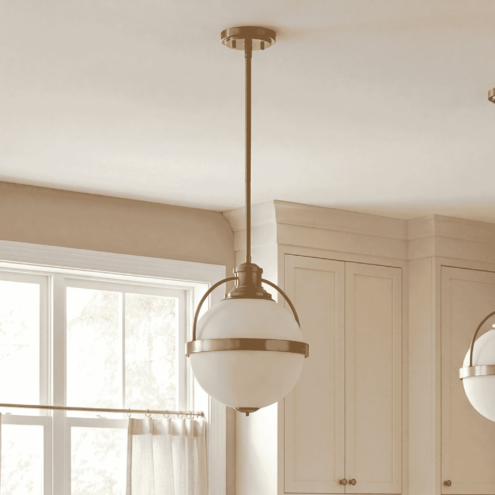 Reeves Dimmable Single Light Pendant, 11.5" H x 8.75" W x 8.75" D, Warm Brass